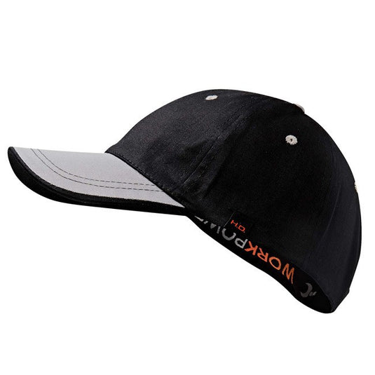 Werk baseballcap zwart grijze klep