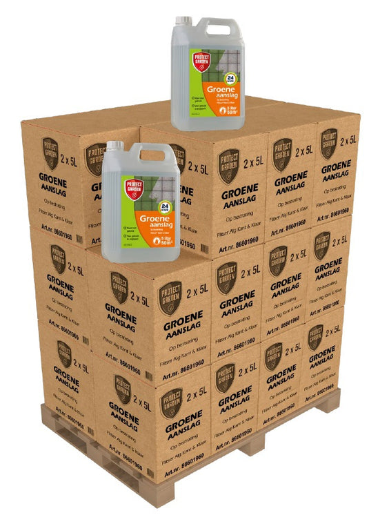 Protect garden producten display flitser kant klaar groene aanslag 5l 48 stuks
