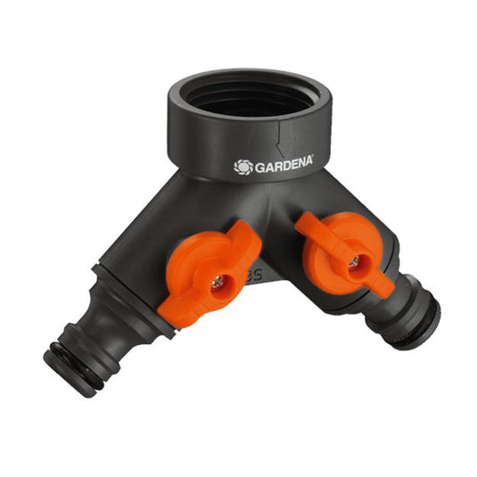 Gardena 2-weg-waterverdeler 26,5 mm (g 3 4 ) kraanstuk (grijs oranje, 938-20)