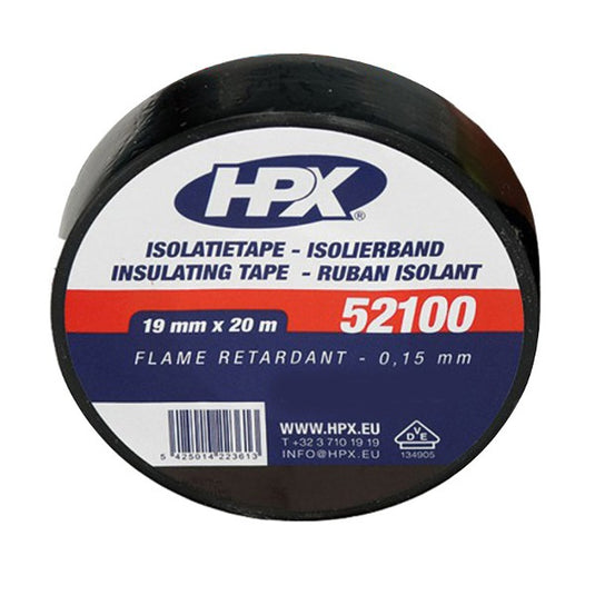 Hpx pvc isolatietape vde | zwart | 19mm x 20m - ib1920 - 10 stuks - ib1920