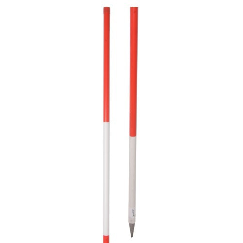 Jalonstok hout stalen punt 200cm boven rood