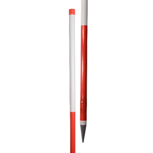 Jalonstok hout stalen punt 200cm boven wit