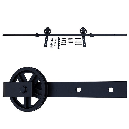 Waelbers hangrolset wiel met rail in 1 lengte 200cm zwart