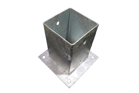 Waelbers paalhouder op plaat 91mm, thermisch verzinkt (fv) - 1 stuk(s) - 428323.99