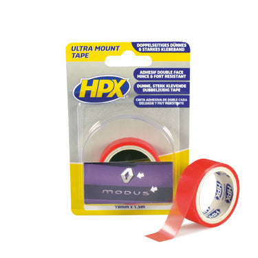 Hpx producten dubbelzijdig bevestigingstape transparant 19mm x 1 50m