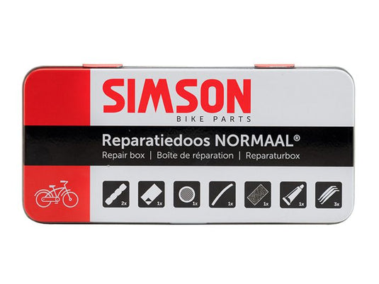 reparatiedoos Normaal 8 x 6 cm aluminium rood 10-delig