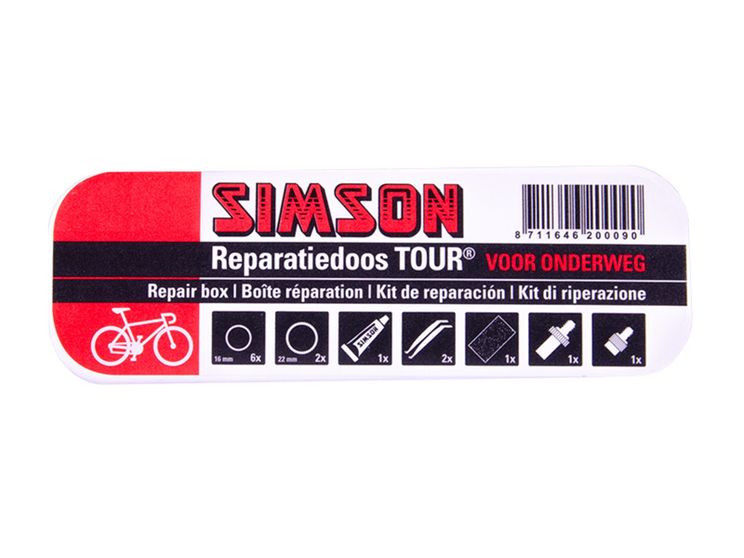 Load image into Gallery viewer, reparatiedoos Tour 11,5 cm aluminium rood wit 15-delig
