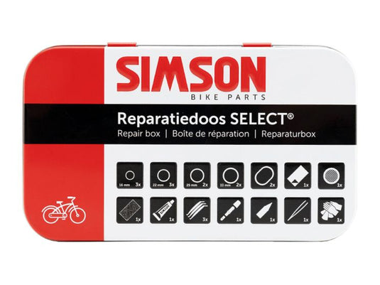 reparatiedoos Select 12,5 cm aluminium rood wit 23-delig