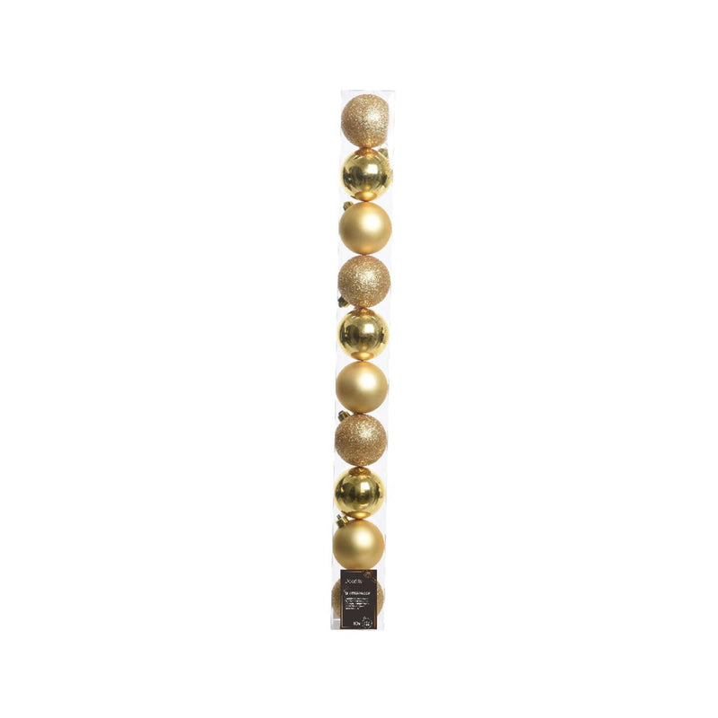 Afbeelding laden in galerijviewer, Decoris kerstballen licht goud van kunststof dia 6 cm 10-delig
