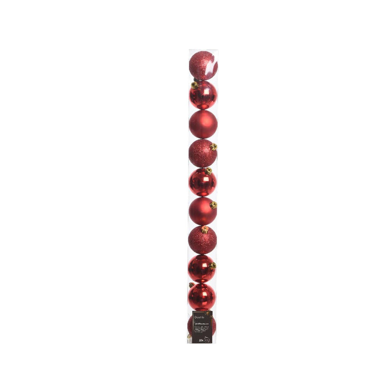 Afbeelding laden in galerijviewer, Decoris kerstballen kerst rood van kunststof dia 6 cm 10-delig
