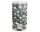 Decoris onbreekbare kerstballenmix van kunststof, koker van 100 stuks, zilver