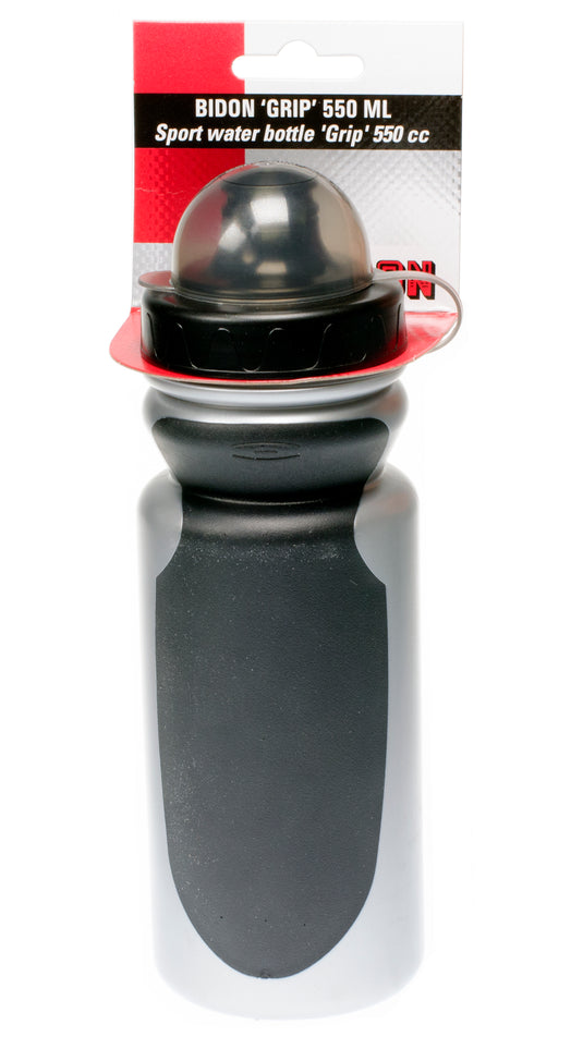 Simson Bidon Grip incl.stofkap 550ml zwart-grijs op kaart