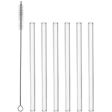 Montana glazen rietjes 6 stuks 15cm met borsteltje