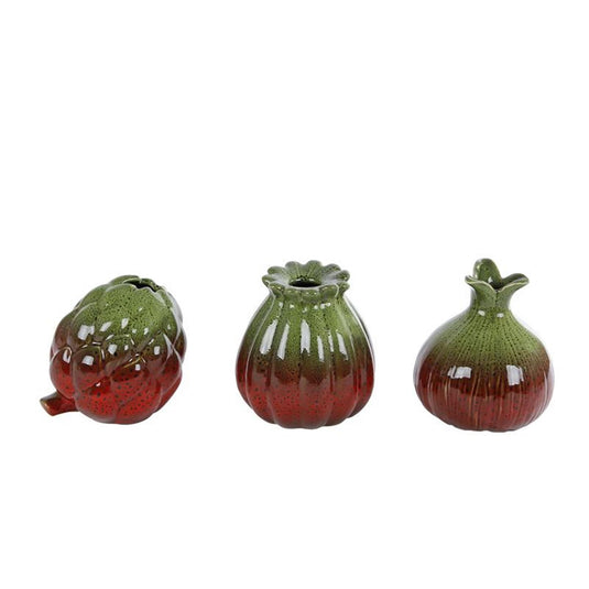 Cosydecor vaas vegetable groen rood aardewerk