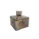 Cosydecor vaas vierkant bruin glas 17x17x15cm