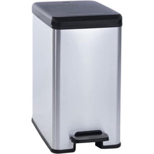 Curver decobin slim afvalbak 25l zilver