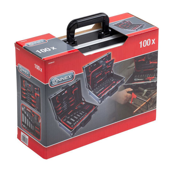 Load image into Gallery viewer, Connex gereedschapskoffer 100 delig alukoffer
