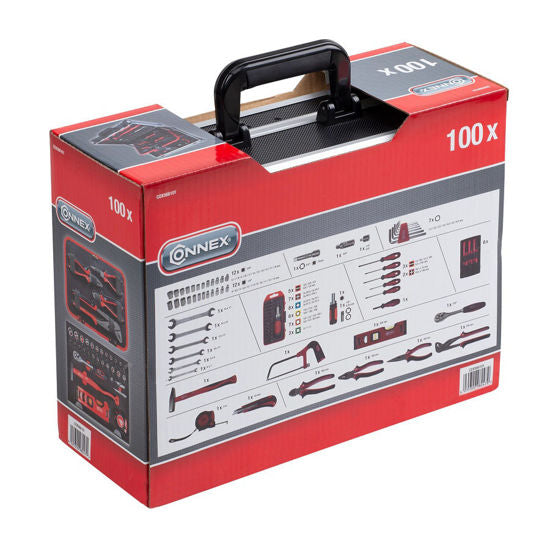 Load image into Gallery viewer, Connex gereedschapskoffer 100 delig alukoffer
