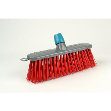 Linea straatveger rood haar 32cm kunststof met steelhouder