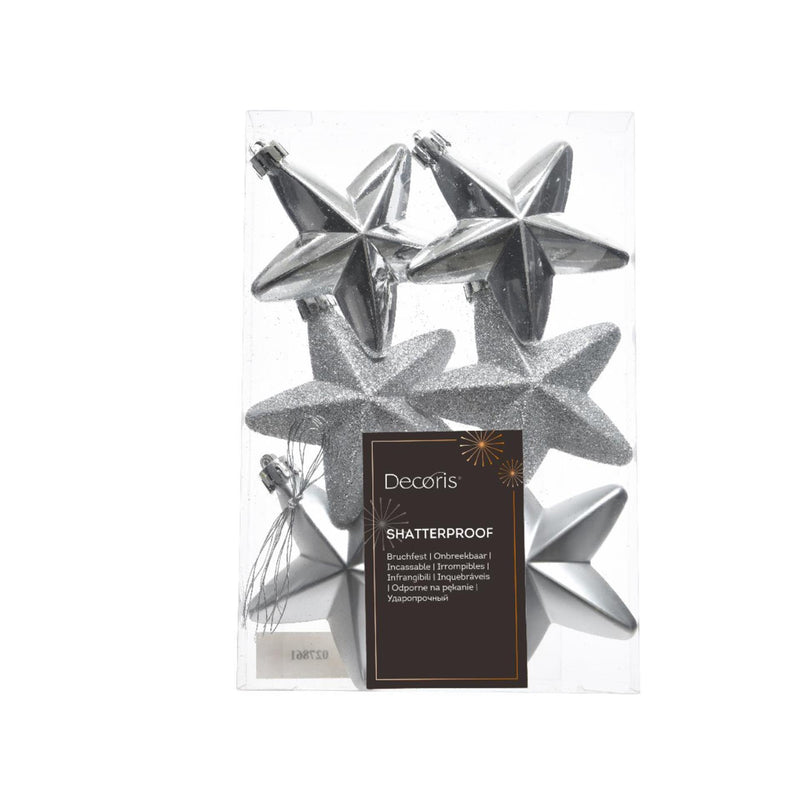 Afbeelding laden in galerijviewer, Decoris kersthanger kunststof zilver dia7,5cm 6-delig
