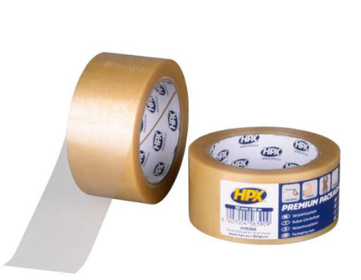 Hpx premium verpakkingstape transparant 50mm x 66m