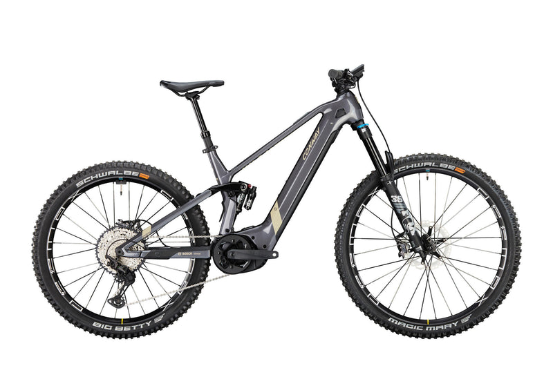 Load image into Gallery viewer, Conway elektrische mtb full-suspension xyron s 8.9 mx carbon mod. 24 ebike conw.xyron s 8.9 29 43 full sus. grey des.
