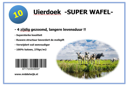 Producten uierdoek melkdoek super wafel 100 katoen 45x45cm 4 zijdig