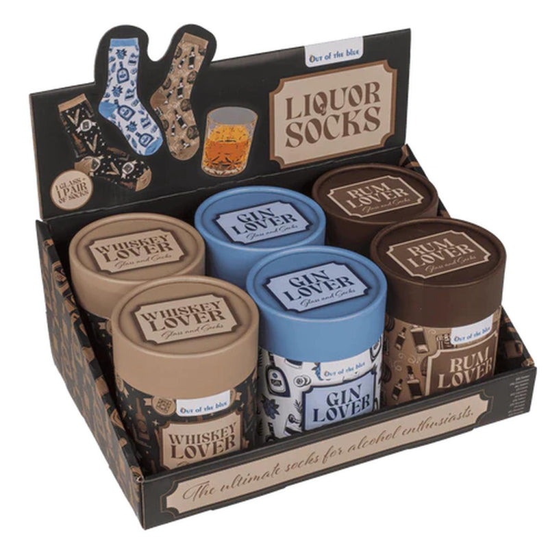 Load image into Gallery viewer, Out of the blue giftset drinkglas 280ml met sokken
