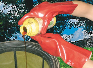 Bouwkern keron handschoenen pvc rood maat 10