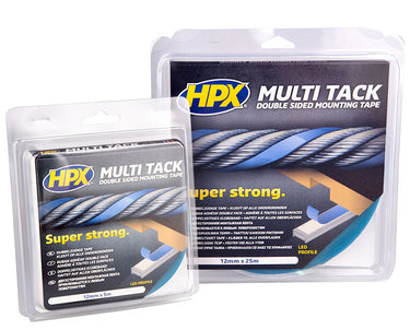 Hpx producten dubbelzijdige multi tack tape semi transparant 12mm x 25m