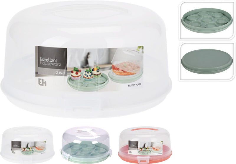 Load image into Gallery viewer, Excellent houseware taartdoos 2-in-1 kunststof
