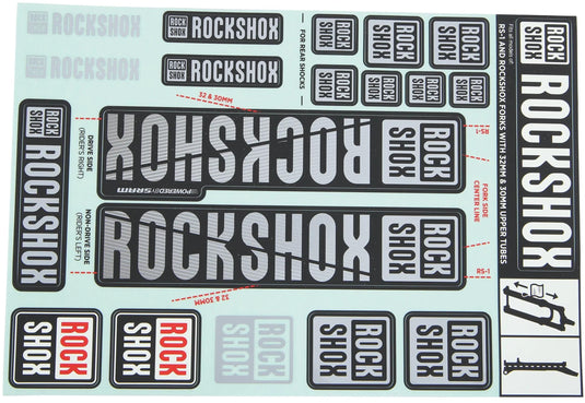 Rockshox dekor set decal set grey
