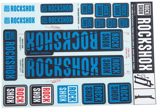 Rockshox decor set decal set blue