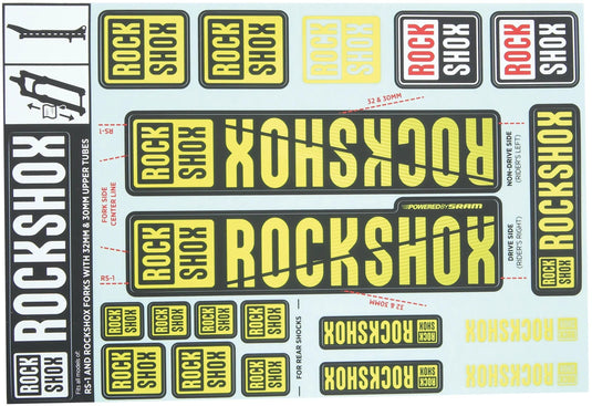 Rockshox dekor set decal set yellow
