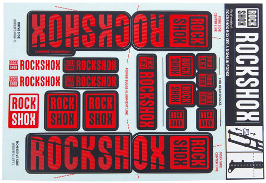 Rockshox dekor set decal set red