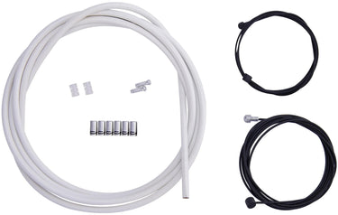 Contec remkabelset stop++ ct brake cable set stop++ steel fr+rear compl white