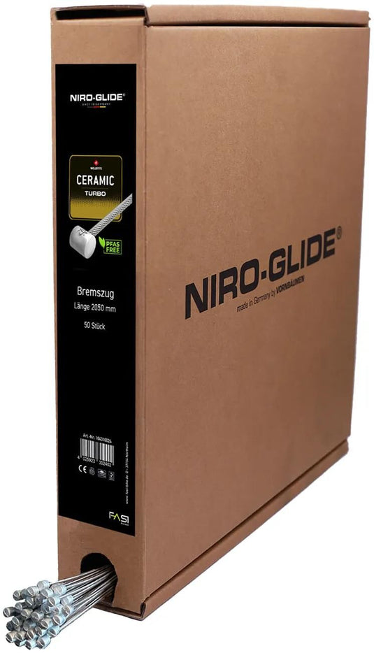 Niro-glide bremsinnenzug turbo niro glide ceramic brakes ug roller nipple 2050 mm