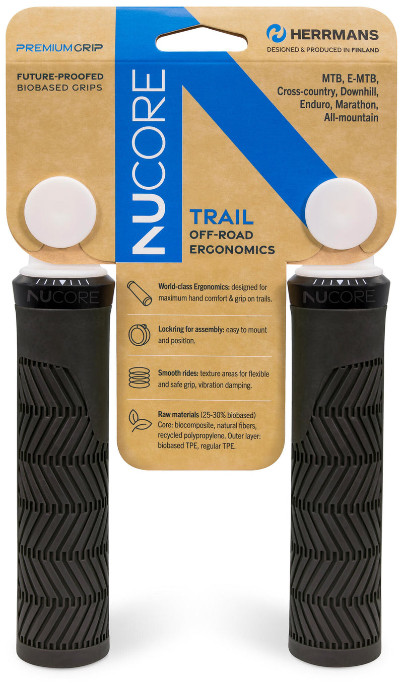 Load image into Gallery viewer, Herrmans handvatset nucore trail wave 130 130mm zwart
