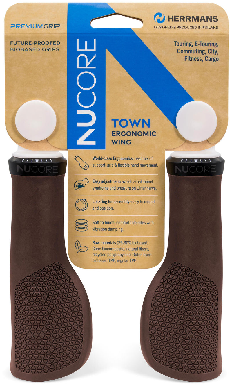 Load image into Gallery viewer, Herrmans handvatset nucore town peak 130 130mm bruin
