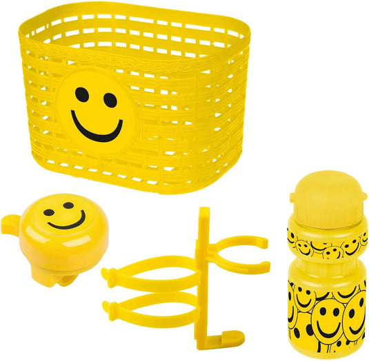 Messingschlager zubehör korb, glocke, trinkflasche set messingsch.smile basket bell bottle