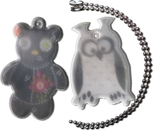 4-act reflexanhänger refl.tag teddy+owl w.chain