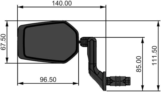 Contec rückspiegel e-view evo ct rear-view mirror e-vie evo s m.dazz lens