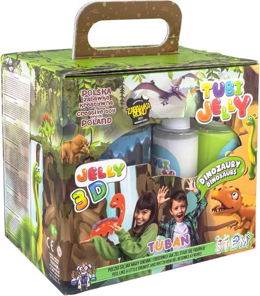 Tubi jelly 6 kleuren met klein aquarium van dinosaurussen
