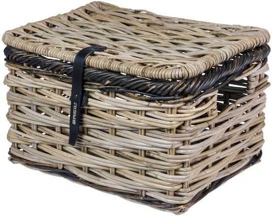 Basil fietsmand dijon small met deksel grijs zwart