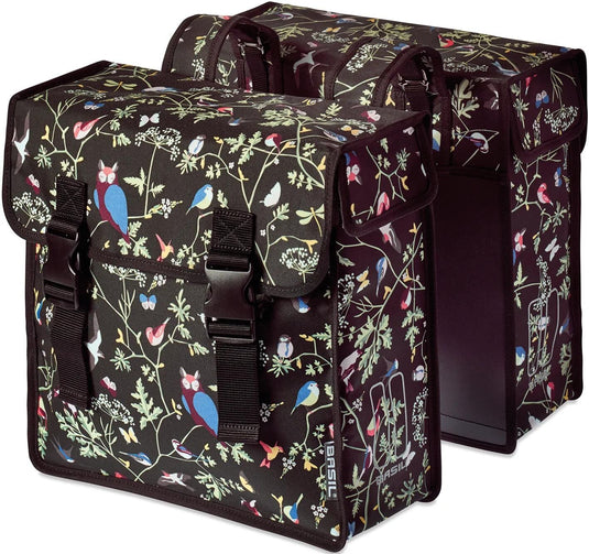 Basil Wanderlust dubbele zwarte fietstas - waterafstotend, 35L, Universal Bridge-systeem