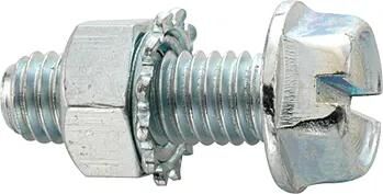 Fix-nippel zeskantbout hex washer head screw 12mm w.toothed nut