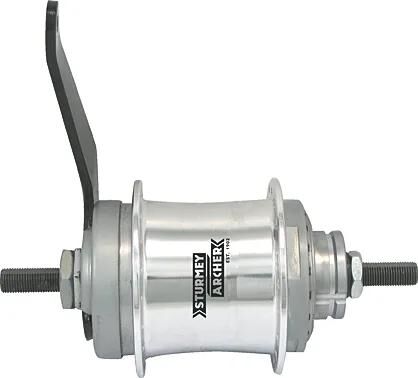 Sturmey archer getriebenabe duomatic kick-shift two-speed hub silver st.a with back pedal 32 hole