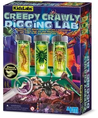 4m wetenschap en spel - creepy crawly - opgraafkit en labo - kidzlabs - 5 jaar