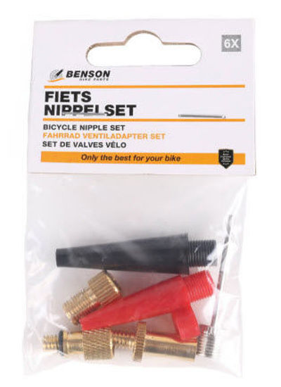 Fietspomp oppomp nippelset 6 delig