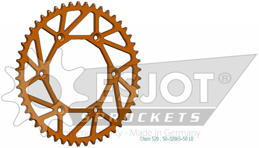 Esjot chain wheel 520 50z steel orange superlight